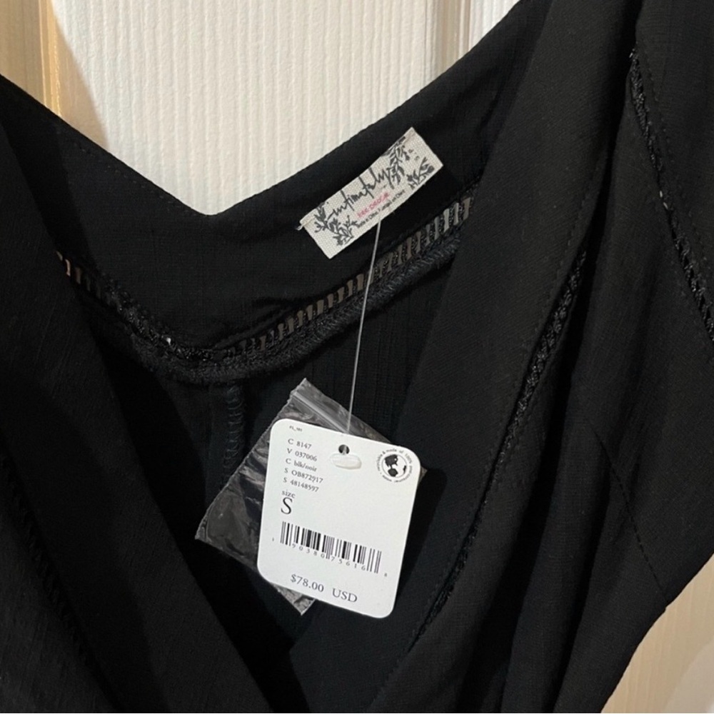 S FREE PEOPLE INTIMATELY BLACK DYLAN BODYCON MINI DRESS SMALL NWT - Picture 6 of 7